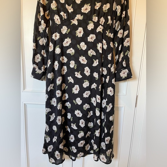 NWT - Zara - Floral Print Midi Dress - Mock Neck Collar - Picture 6 of 12